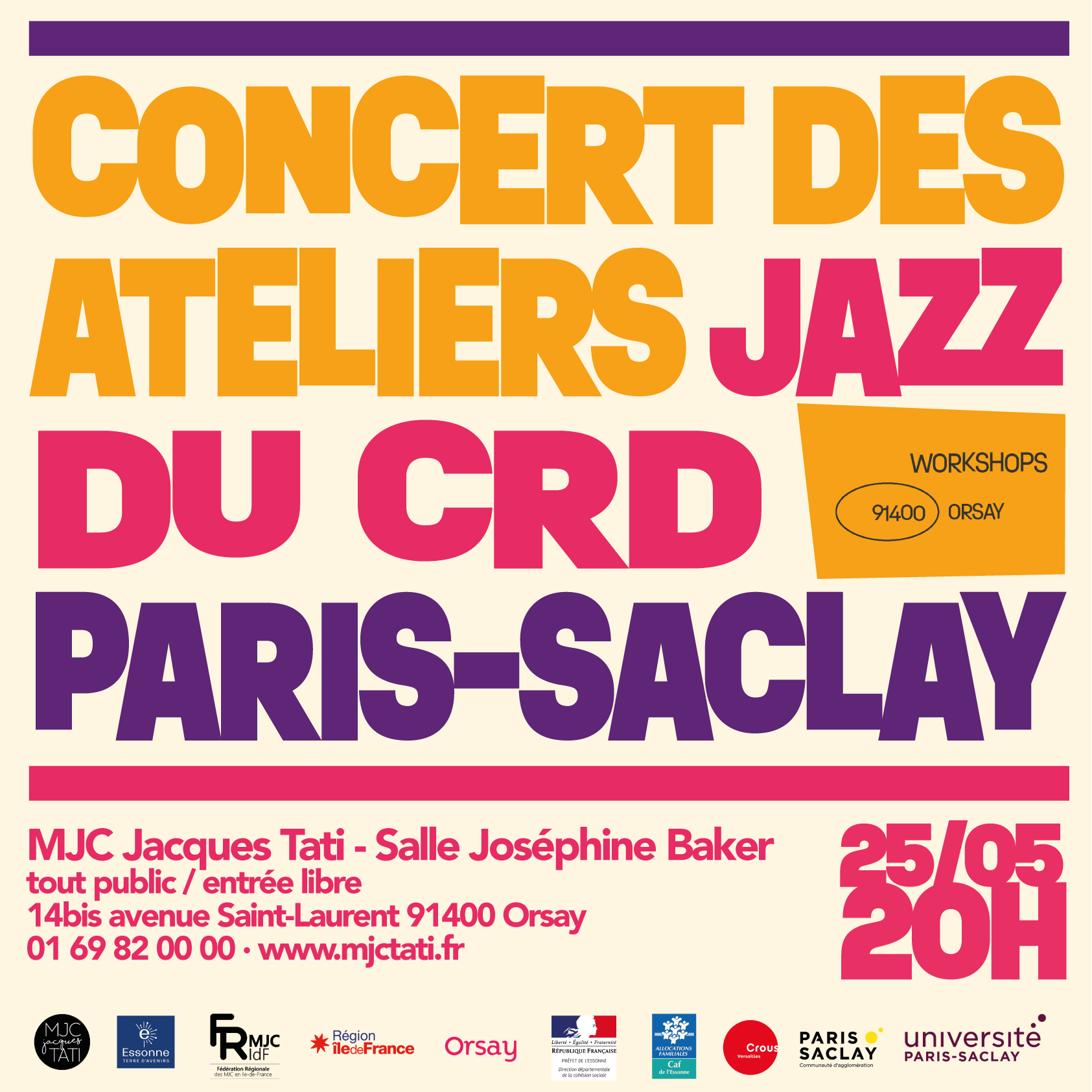 Concert des ateliers jazz du CRD Paris-Saclay à la MJC Jacques Tati